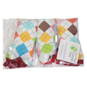 3 Pack Of Eco-Pup Catnip Eco-Kicker Toys - Argyle Pattern